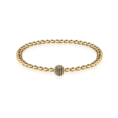 Charismatisch | 18 Karat Gold | Schwarze Zirkonia-Kristalle | Ausdrucksarmband